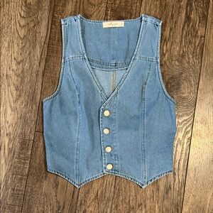 Denim Button-Up Vest